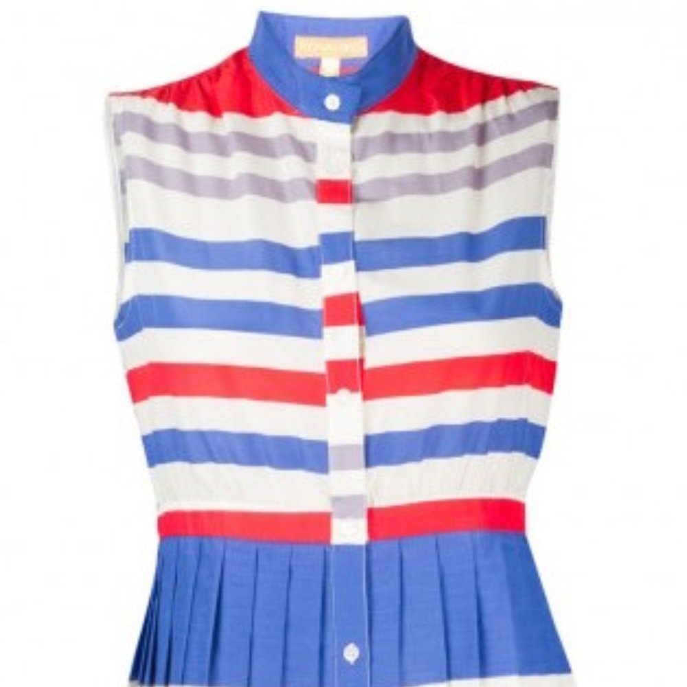 4th of July Perfection! Thomas Sires Silk/cotton striped dress - festive!